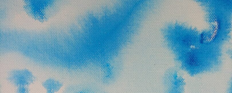 A painting of a blue sky with clouds